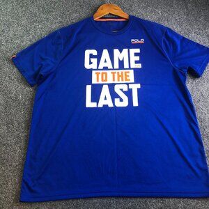 Polo Ralph Lauren Shirt Mens Large Blue Performance Short Sleeve Gym Stretch